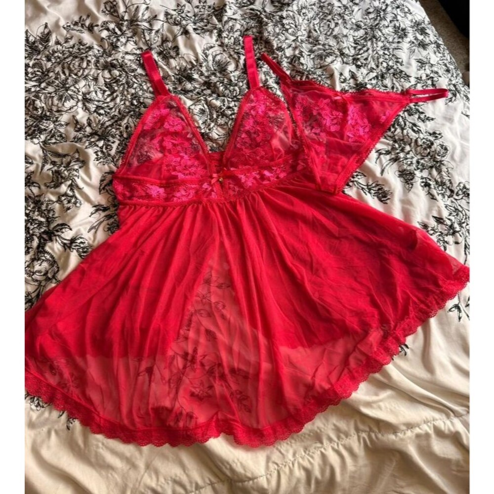 2Pc Seven Till Midnight lingerie set sheer cheeky panties